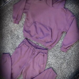 Fabletics Women Purple Sweatpants and Hoodie Set